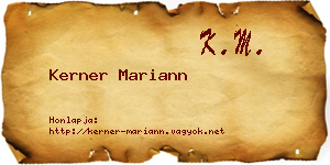 Kerner Mariann névjegykártya